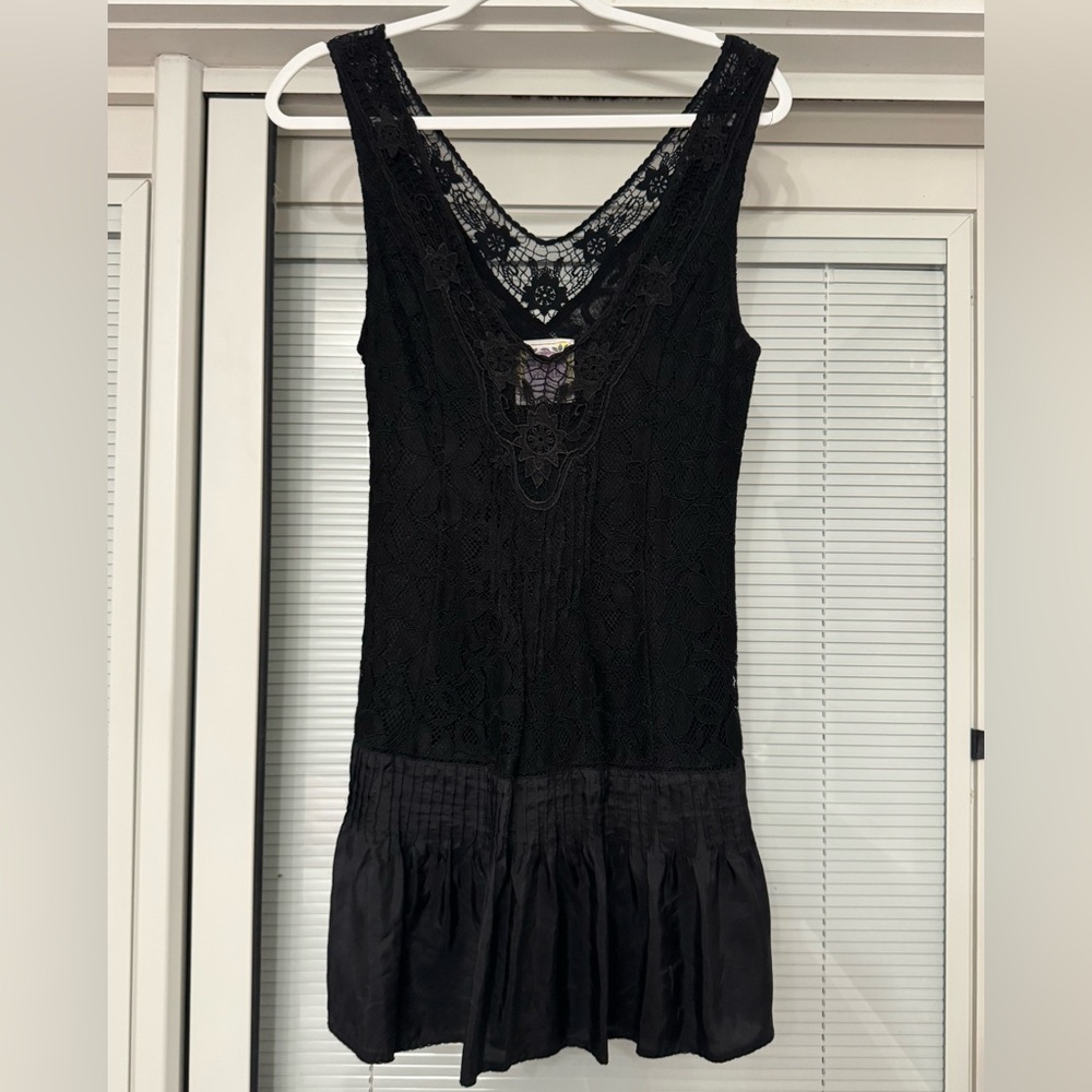 Free People Black Lace Mini